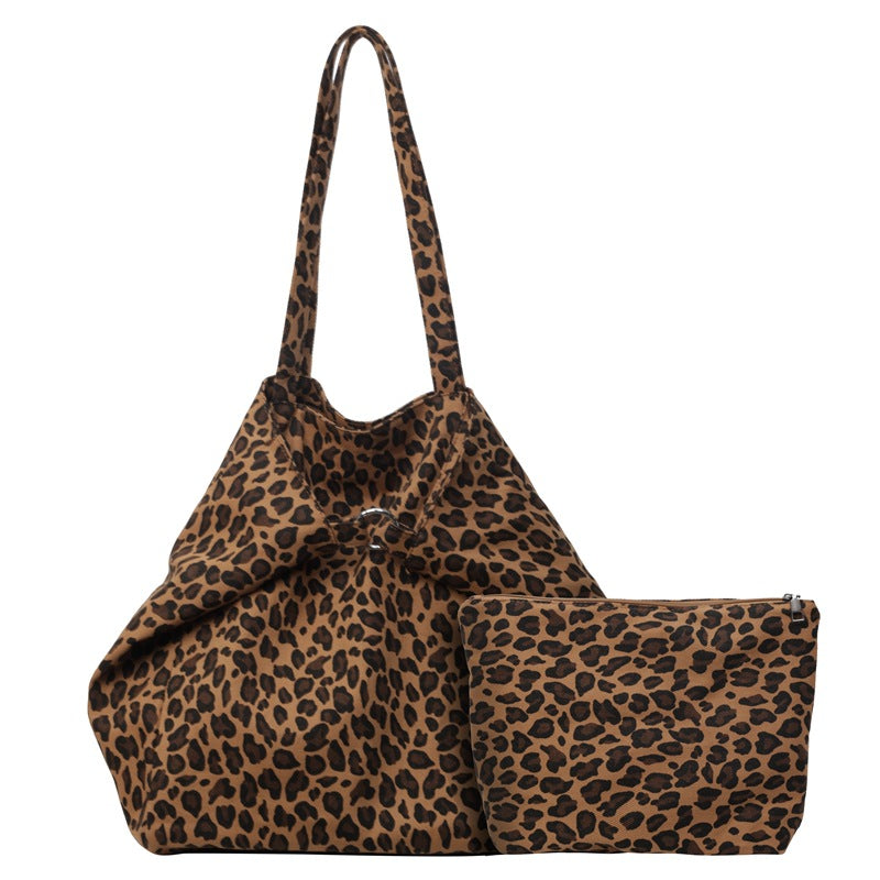 Women's Leopard Print Canvas Commuter Idle Style Bags