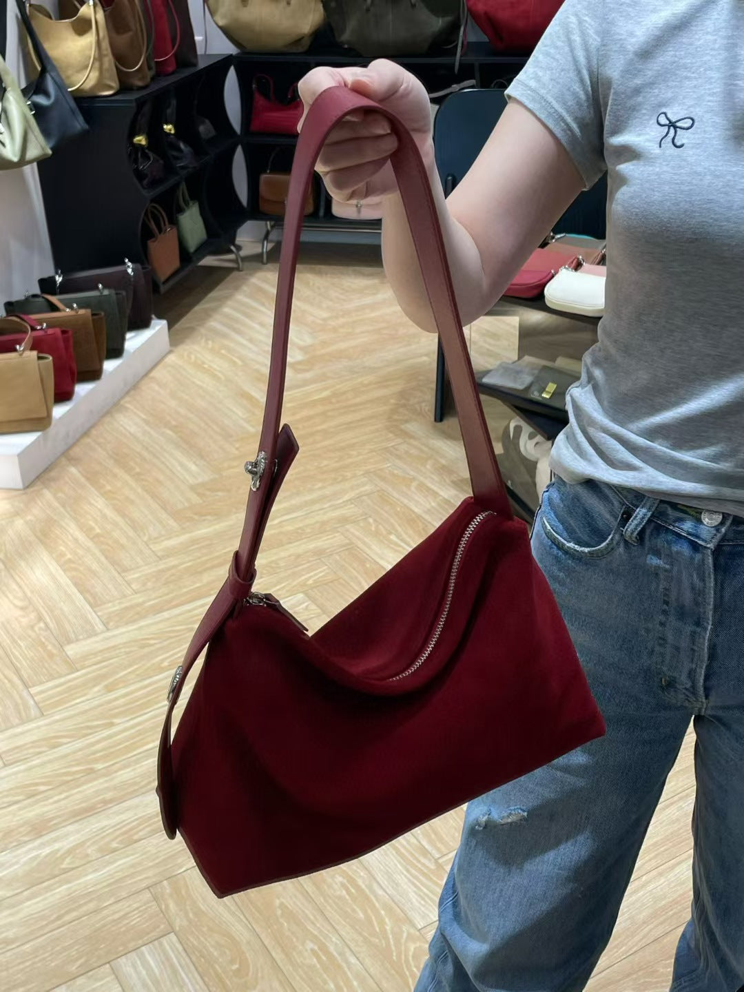 Underarm Lunch Box Fashionable Large Capacity Frosted Armpit Bags