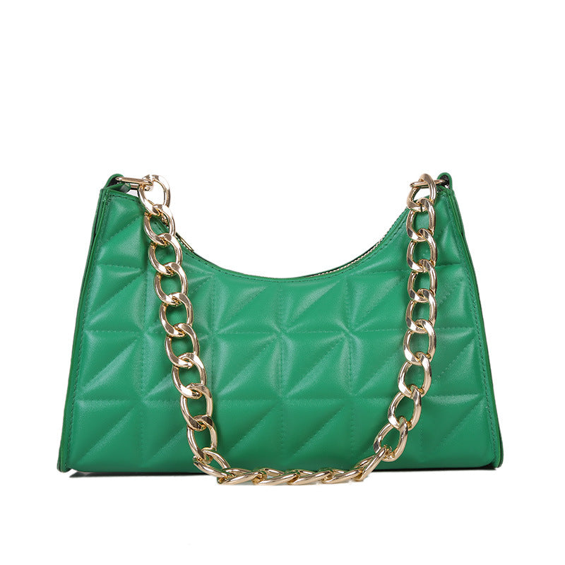Women's Fashionable Korean Rhombus Underarm Texture Chain Crossbody Bags