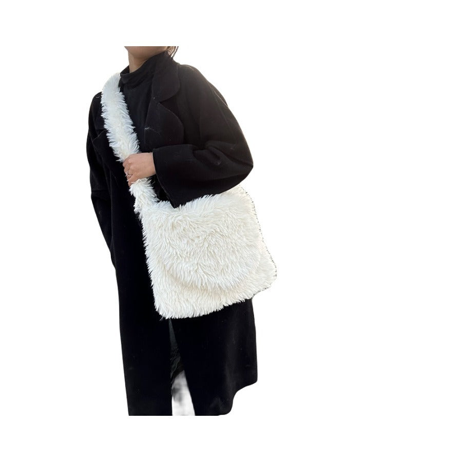 Imitation Fur Plush Candy Color Cute Shoulder Bags