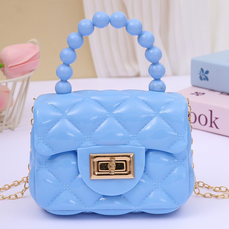 Women's Fashion Pearl Chain Portable Mini Gel Shoulder Bags