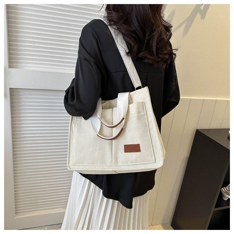 Comfortable Innovative Corduroy Large Capacity Fashion Shoulder Bags