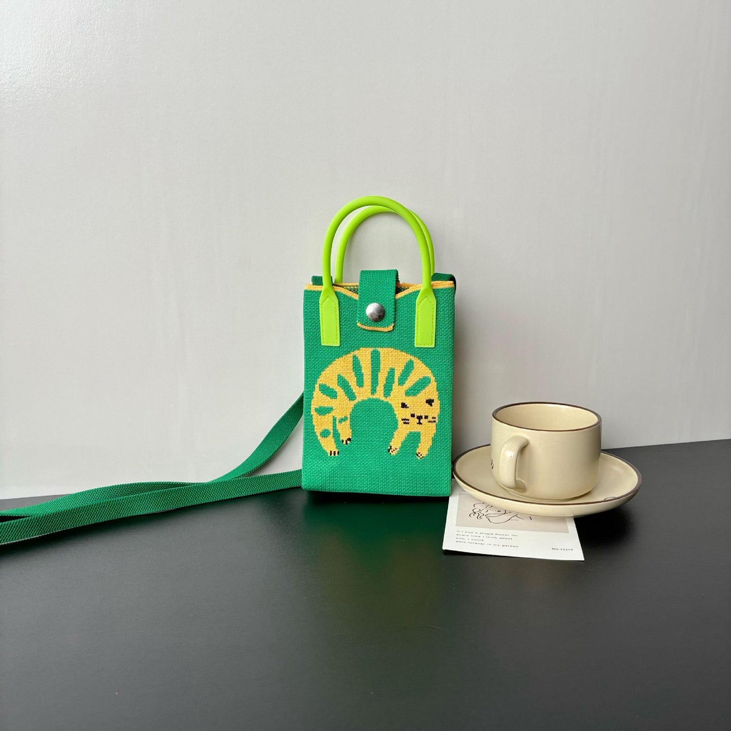 High Sense Mobile Cartoon Knitted Dopamine Bags