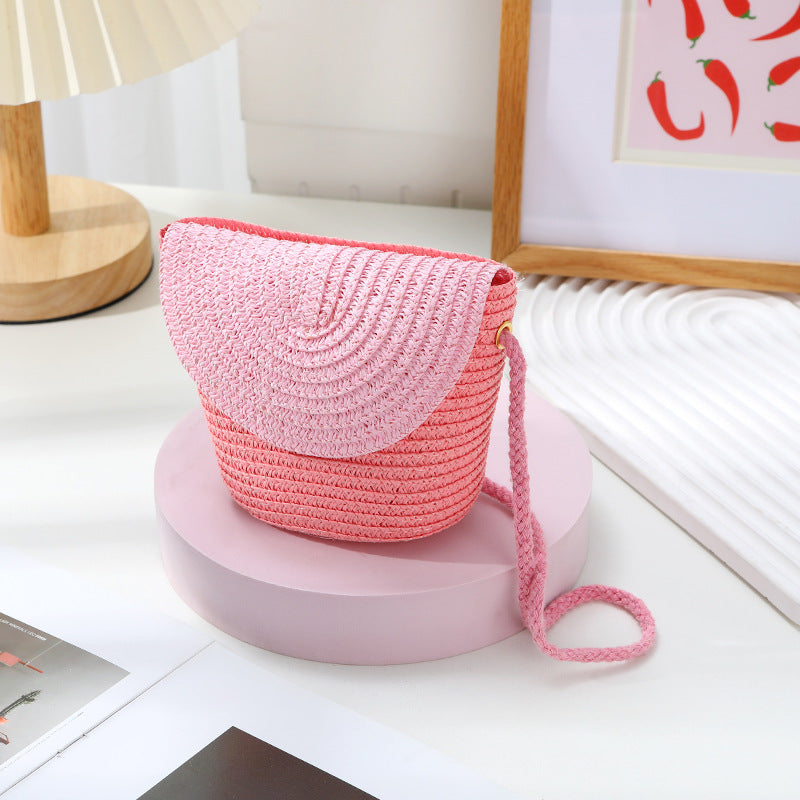 Women's Summer Seaside Holiday Straw Colorful Woven Bags