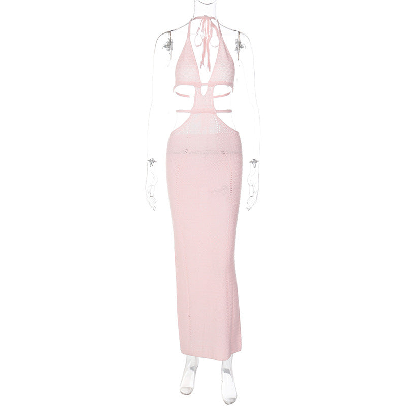 Women's Street Style Pure Desire Halter Wrapped Chest Hollow Dresses