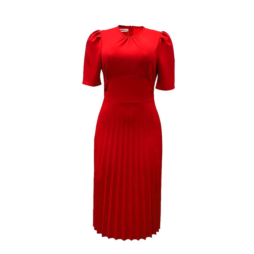 Casual Summer Sleeve Pleated Solid Color Plus Size