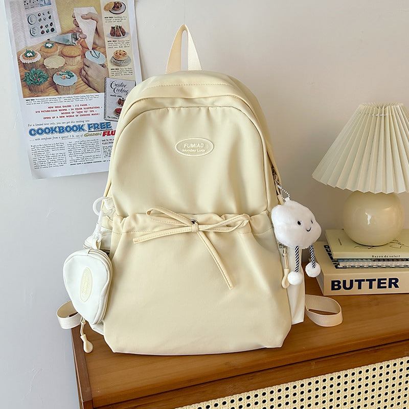 Women's Solid Color College Lightweight Large Capacity Backpacks
