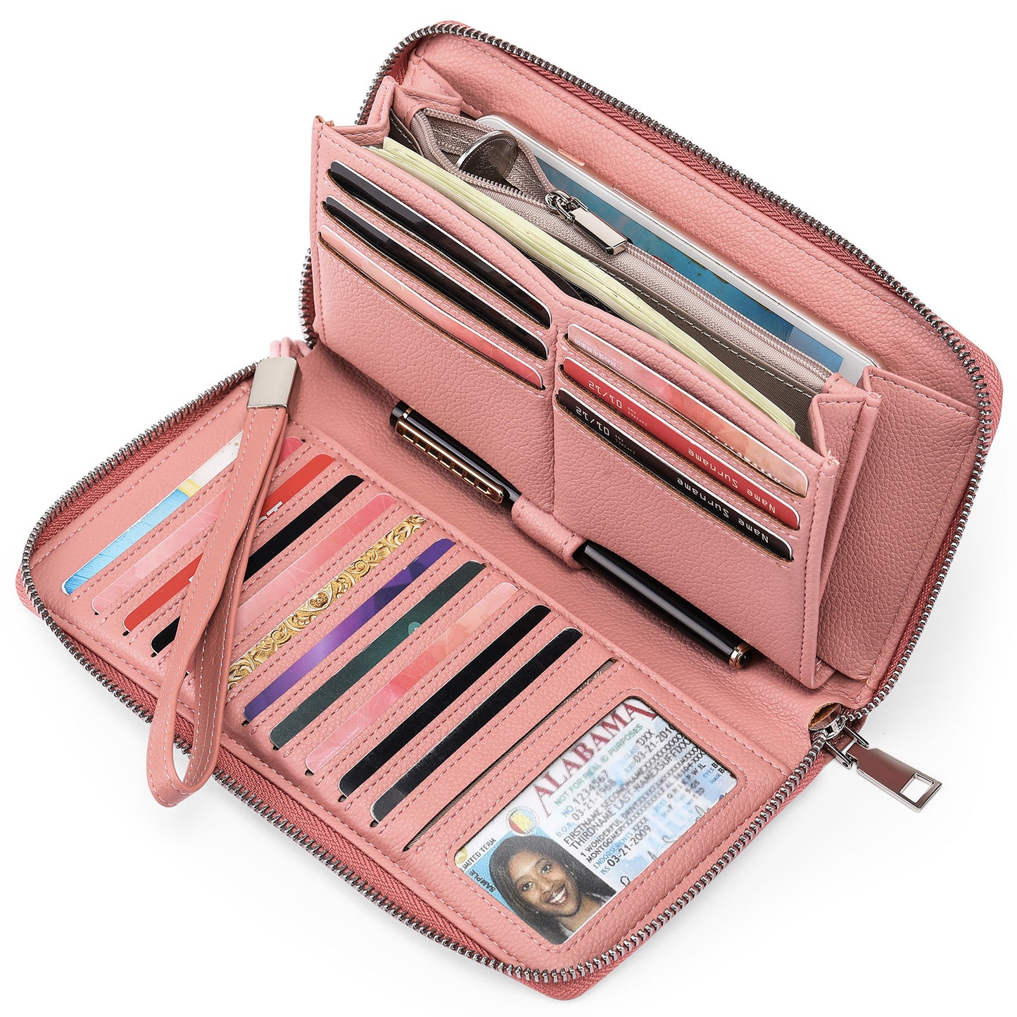 Women's Swiping Large Capacity Long Multi Slots Ladies Wallets