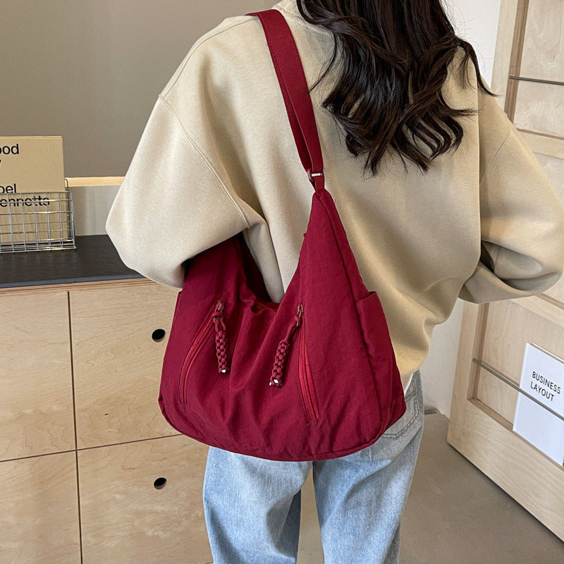 Dumpling Large Capacity Washed Cloth Female Crossbody Bags