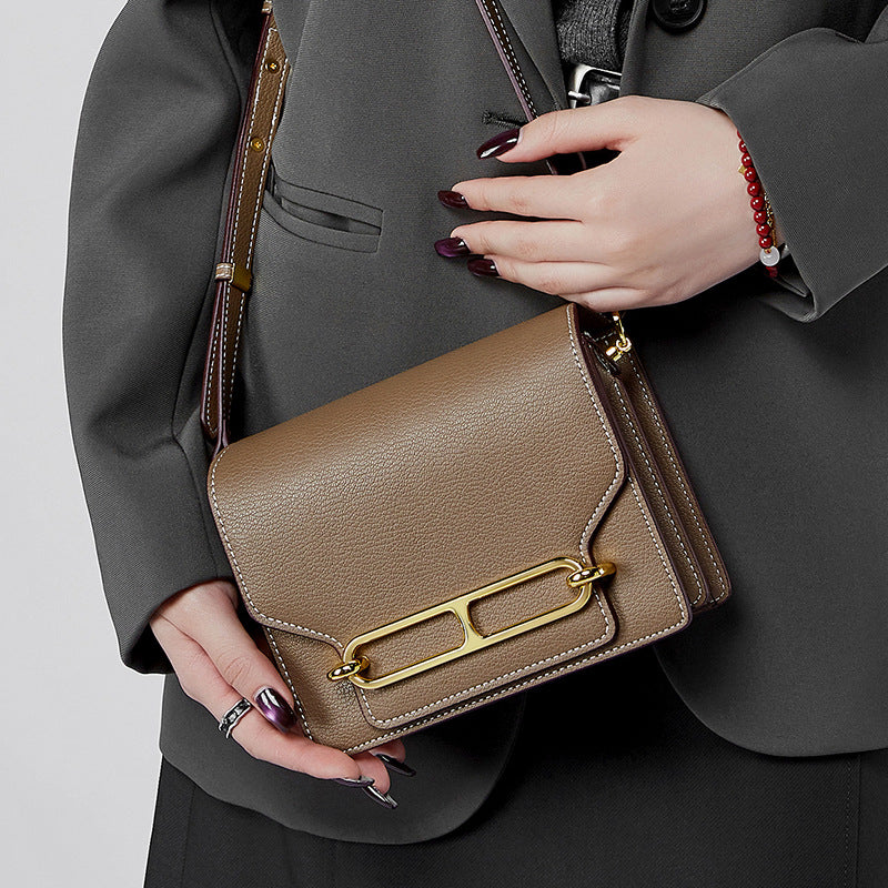 Genuine Leather Stewardess Pig Nose High Sense Crossbody Bags