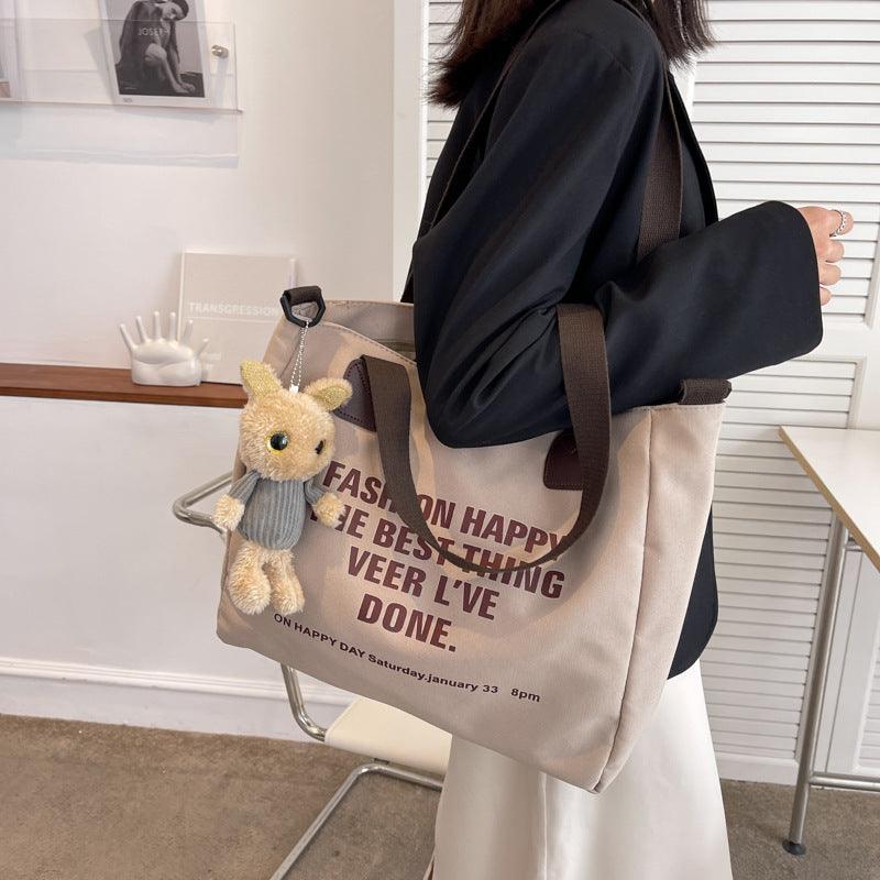 Women's Canvas For College Large Capacity Niche Tote Bags