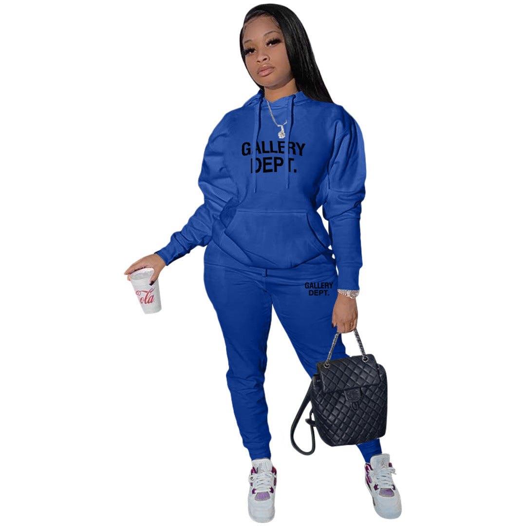Women's Fashion Casual Printing Sports Two-piece Set Suits