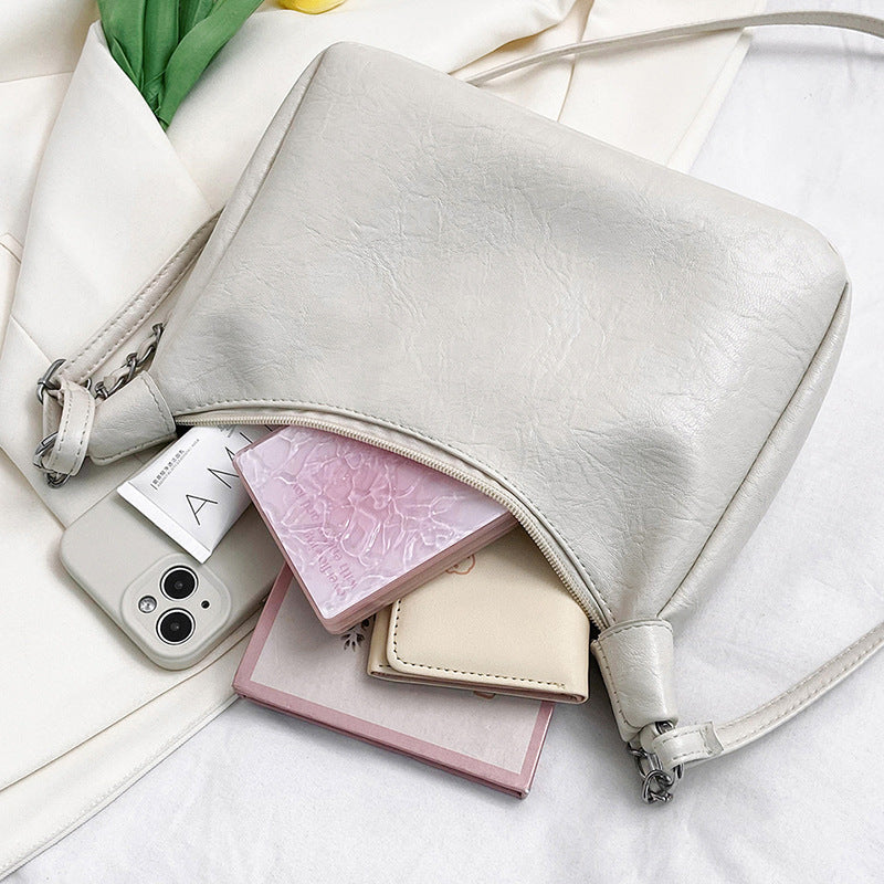 Women's Large Capacity Korean Fashionable Pleated Spring Shoulder Bags