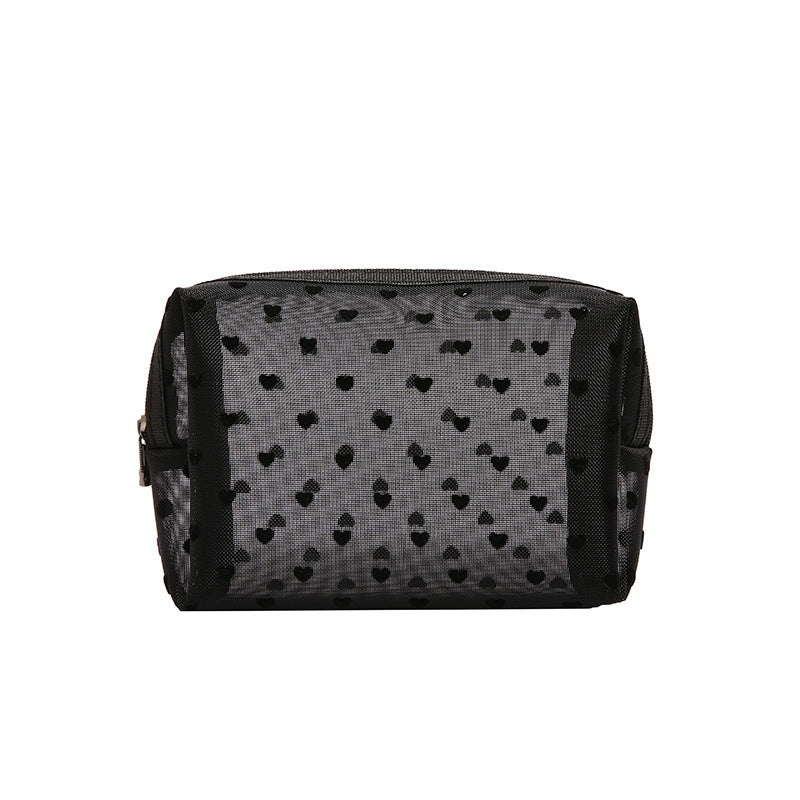 Color Flocking Mesh Clutch Carrying Wash Lock