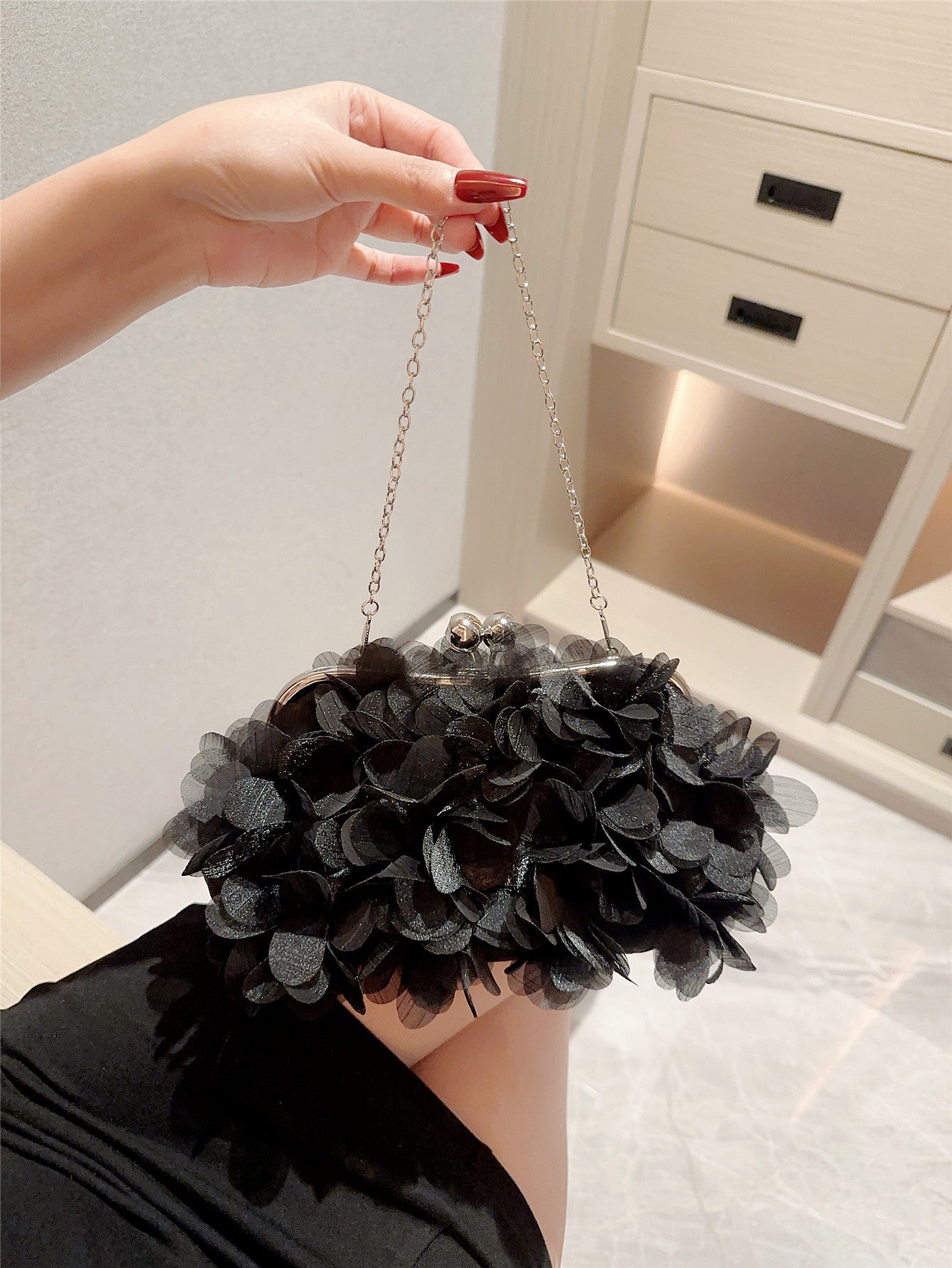 Petal Dinner Hand Holding Fairy Clutch Romantic Wedding Evening Bags