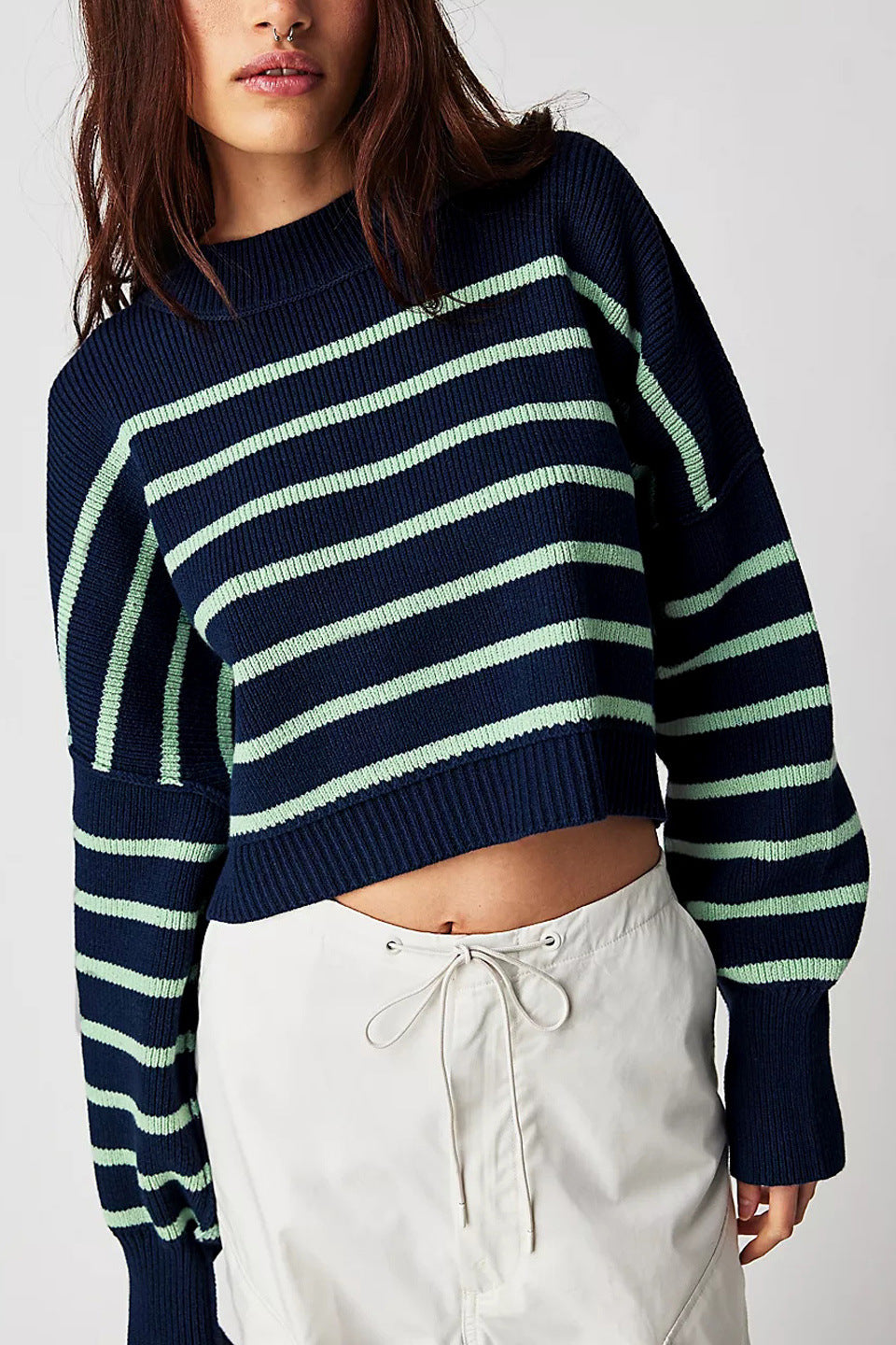 Women's Fashion Round Neck Solid Color Loose Sweaters