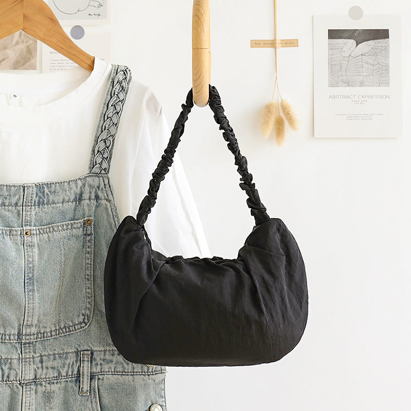 Women's Style Popular Leisure Pleated Cloud Textured Nylon Cloth Armpit Bags