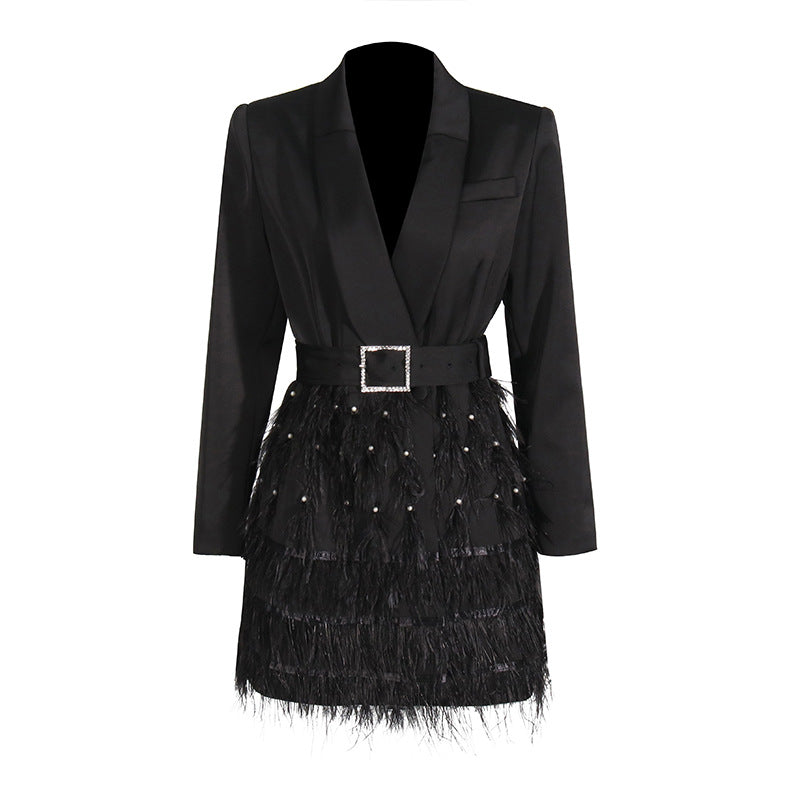 Women's Style Slimming Beaded Feather Design Sense Shorts