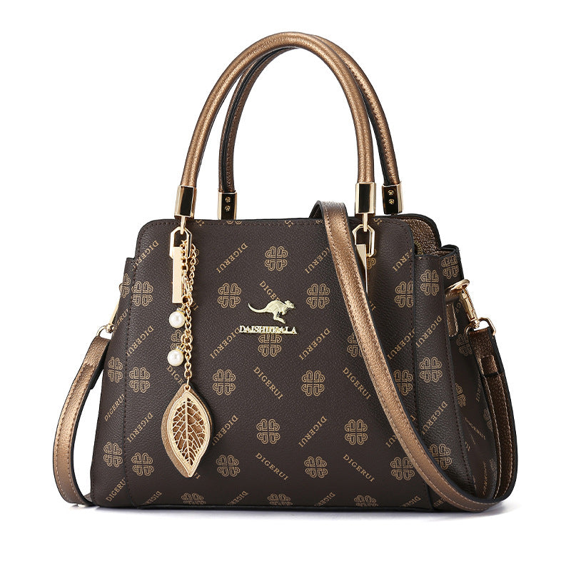 Women's Wine Red Portable Mom High Sense Crossbody Bags