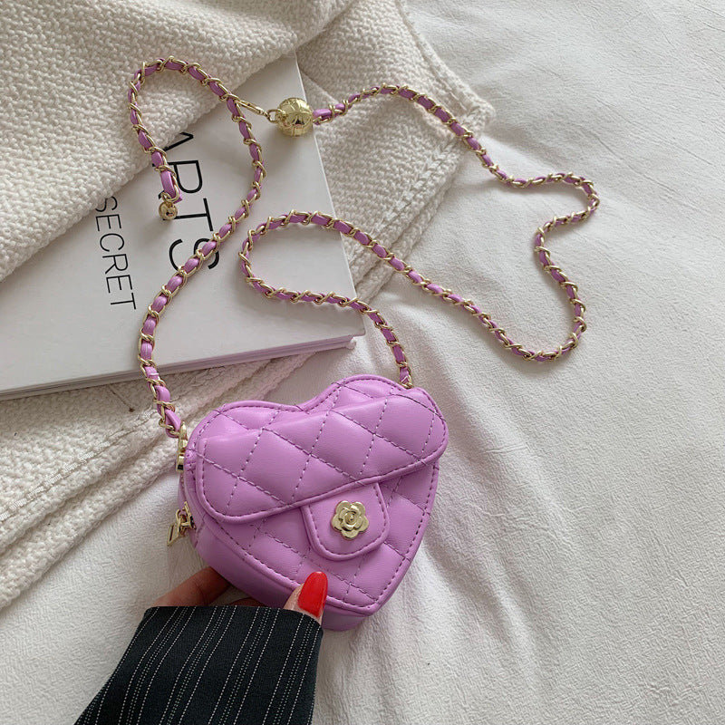Women's & Children's & Day Gift Mini Heart-shaped Golden Crossbody Bags