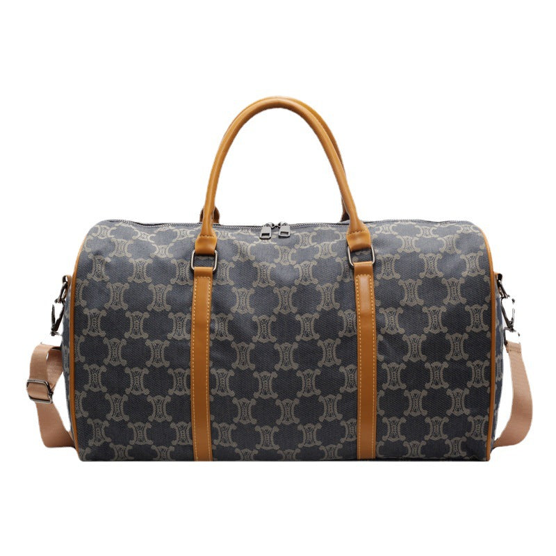 Denim With Leather Early Spring Fitness Travel Bags