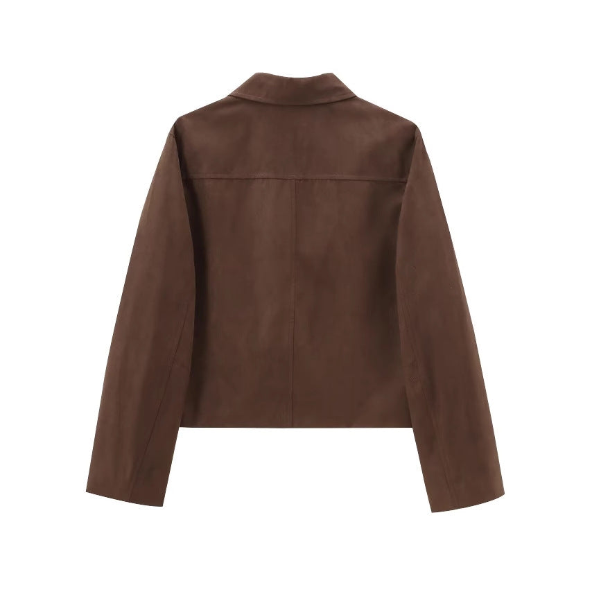 Women's New Versatile Street Fashion Suede Coats