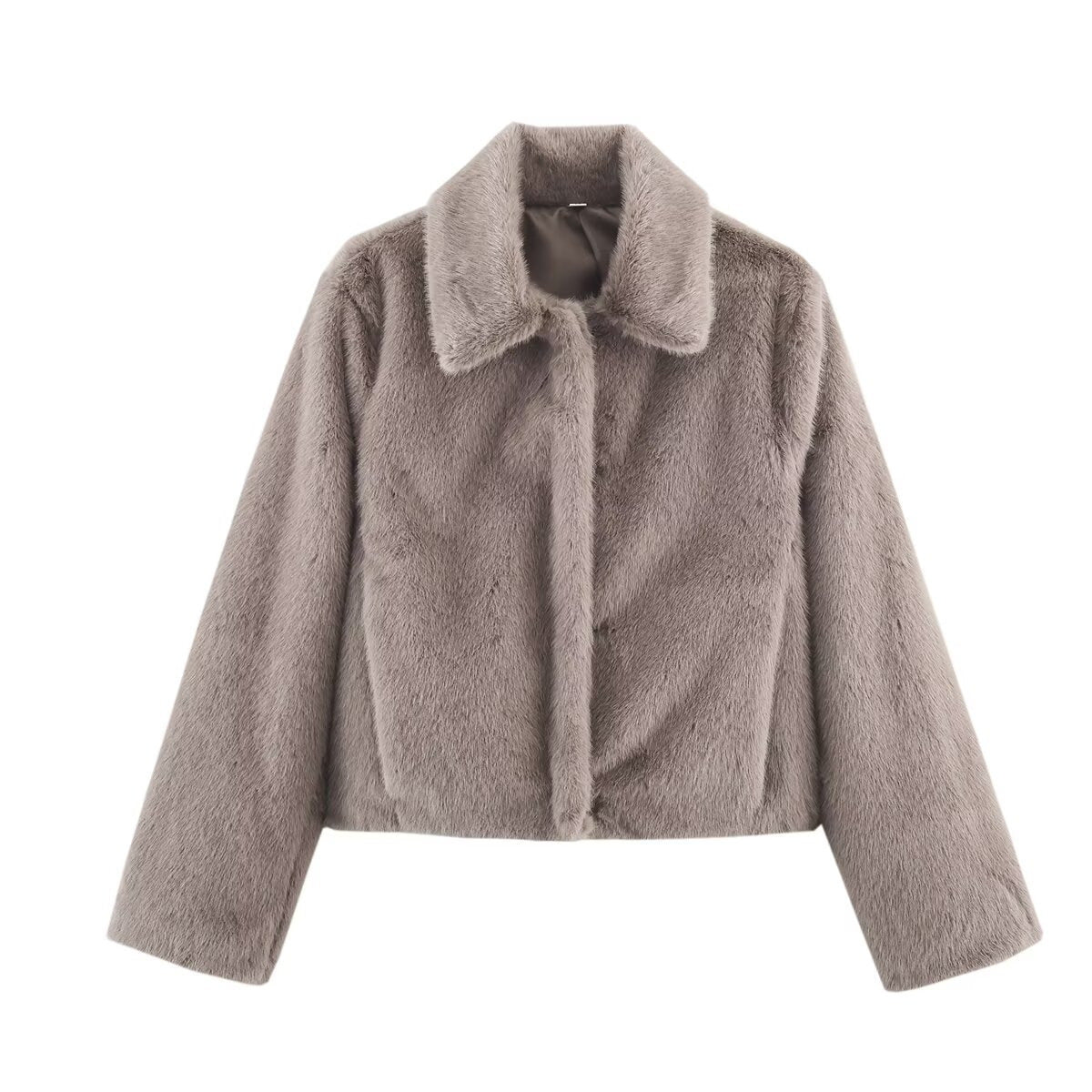 Women's Street Fashion Temperament Lapel Brown Jackets