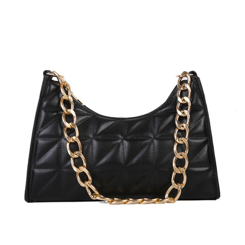 Women's Fashionable Korean Rhombus Underarm Texture Chain Crossbody Bags