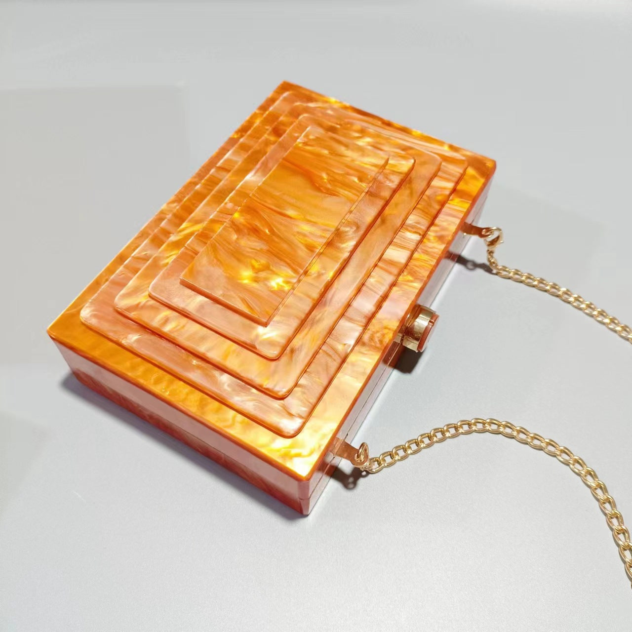 Women's Summer Dinner Retro Splicing Trendy Acrylic Evening Bags