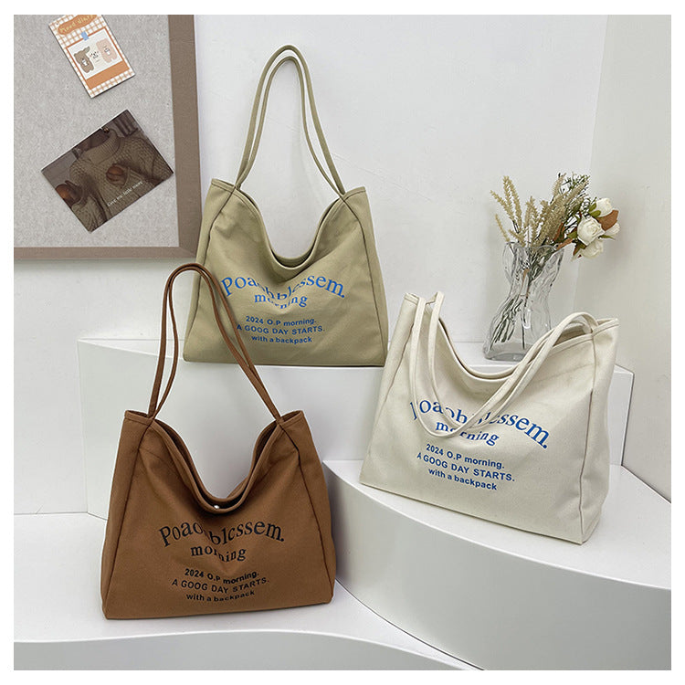 Large Capacity Female Artistic Canvas Class Shoulder Bags