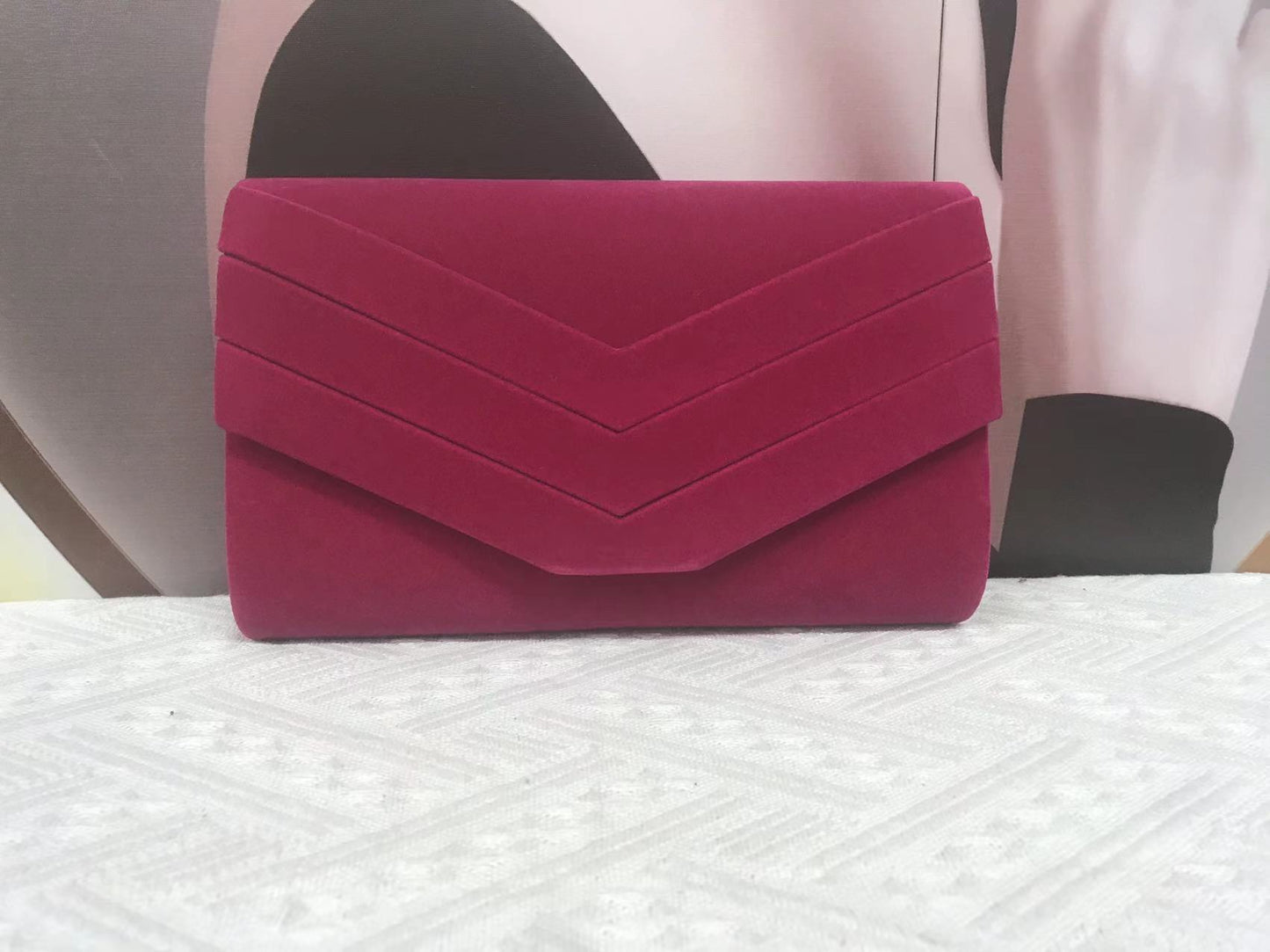 Flannel Three V Folding Fashion Clutch Evening Bags