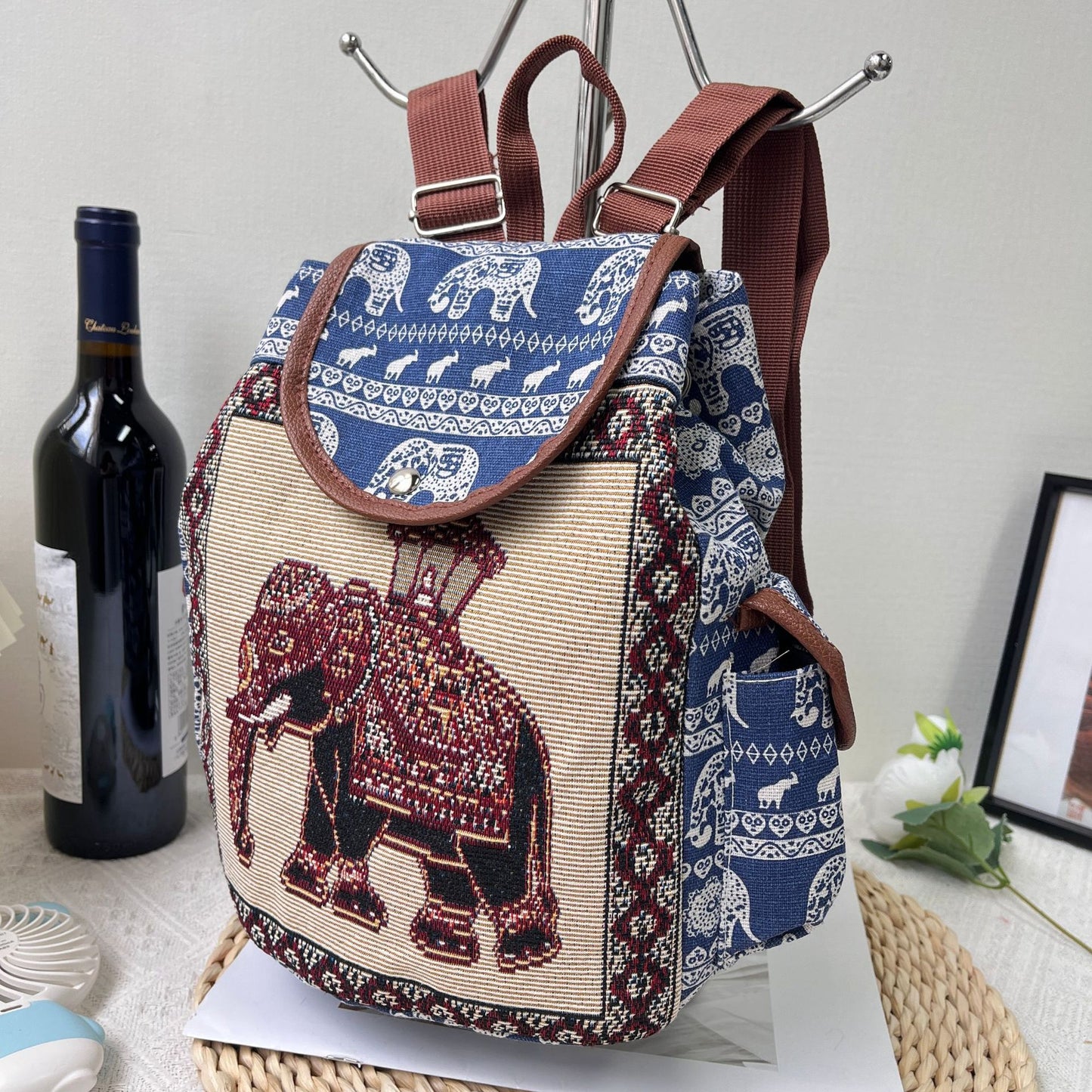 Retro Ethnic Style Special Drawstring Cover Backpacks