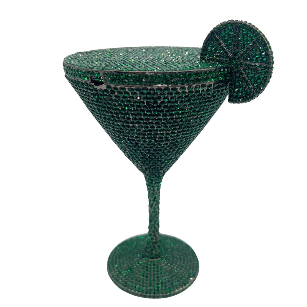 Attractive Women's Cocktail Goblet Diamond Clutch Evening Bags