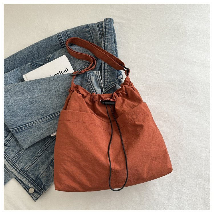 Women's Large Capacity Drawstring Leisure Street One Shoulder Bags