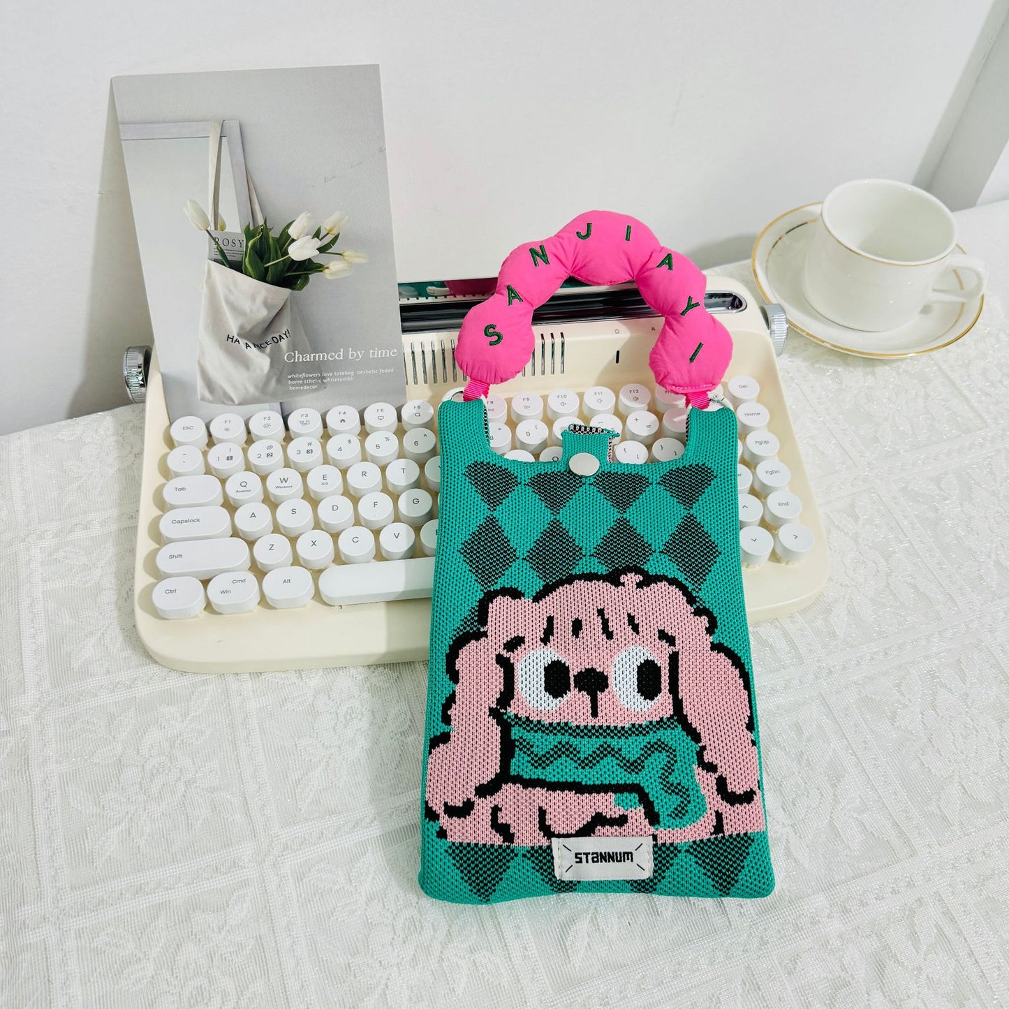 Creative Cute Cartoon Cat Knitted Mini Crossbody Bags
