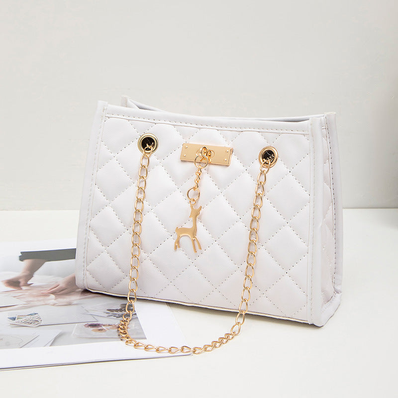 Unique Women's Embroidered Diamond Plaid Classic Ladies Bags