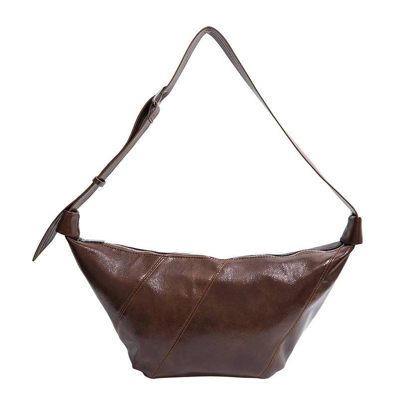 Women's Soft Leather Oil Wax Dumpling Retro Large Crossbody Bags