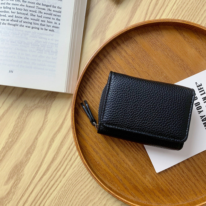 Women's Simple Short Folding High Sense Three-fold Ladies Wallets