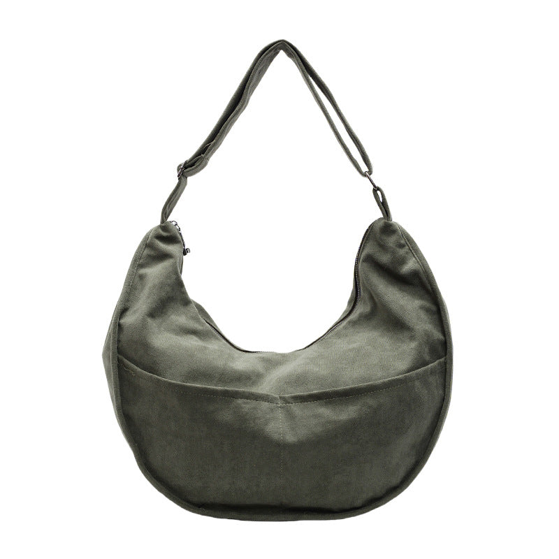 Women's Suede Large Capacity Leisure Commute Dumpling Shoulder Bags