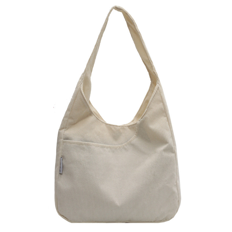 Women's Corduroy Large Capacity Korean Fashion Canvas Shoulder Bags