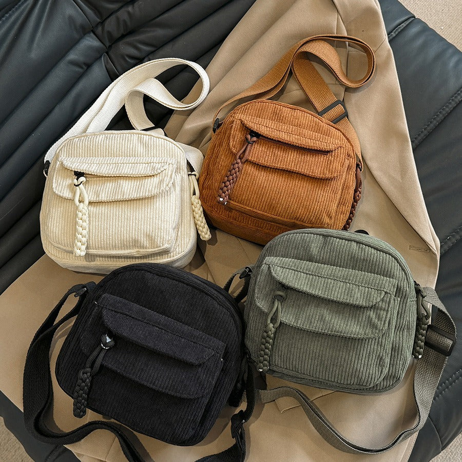 Women's Corduroy Spring Fashion Solid Color University Bags