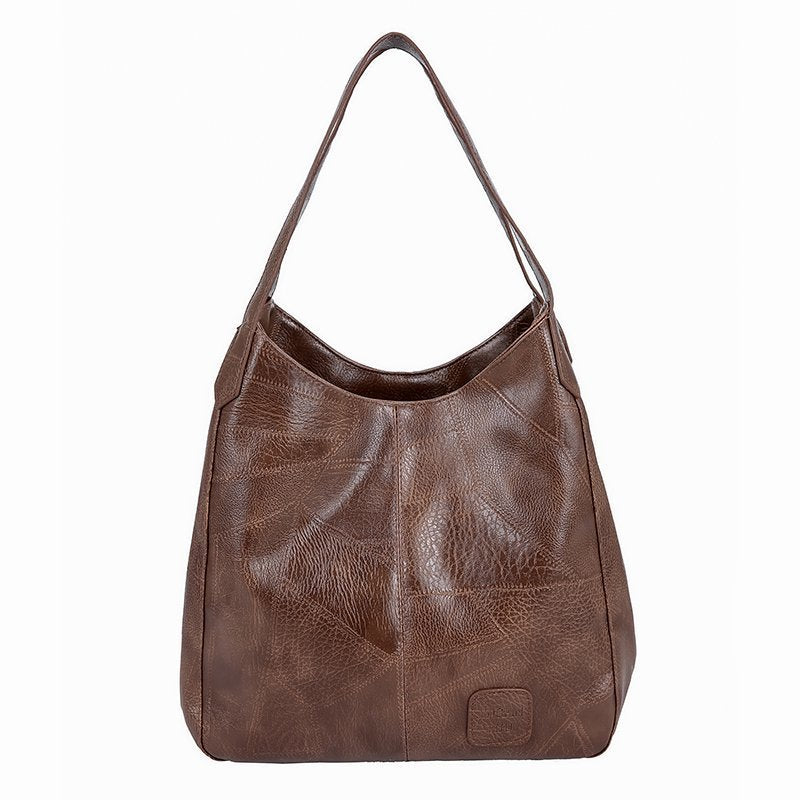 Women's Soft Leather Large Capacity Fashion Solid Shoulder Bags