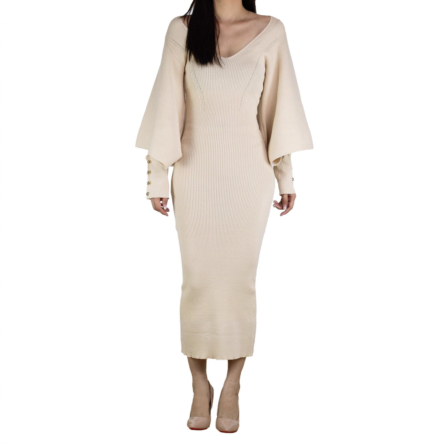 Women's Sexy Knitted Dress Large Slim Knit Dresses