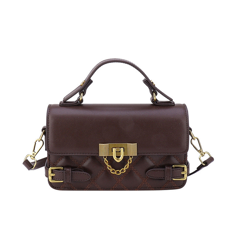 Women's Diamond Pattern Trendy Retro Winter High-grade Shoulder Bags