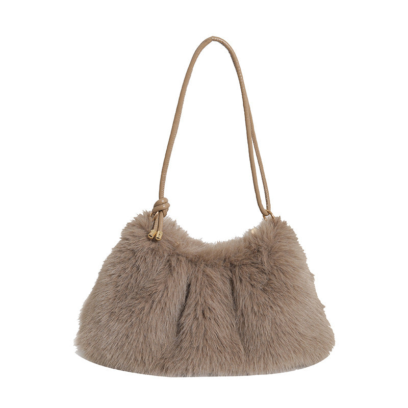 Women's Fur Fashion Underarm High-grade Portable Large Shoulder Bags