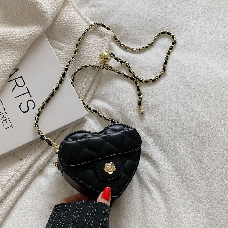 Women's & Children's & Day Gift Mini Heart-shaped Golden Crossbody Bags