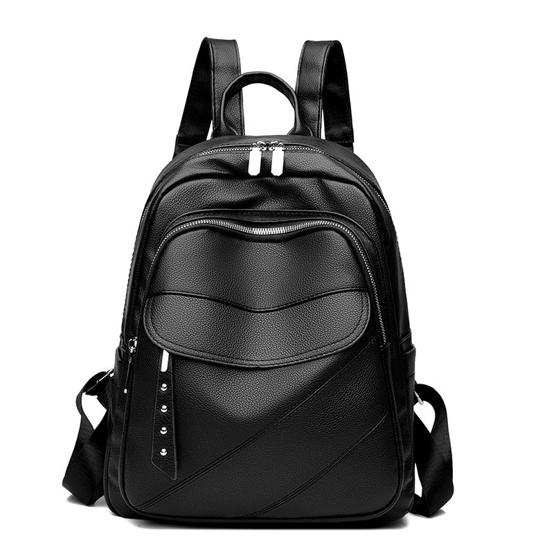 Women's Korean Style Fashion Soft Leather High Backpacks
