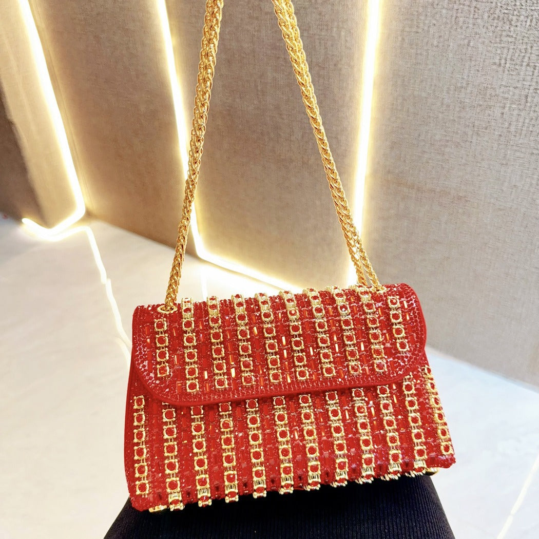 Fashion Elegant Red Bridal Wedding Banquet Clutch Evening Bags