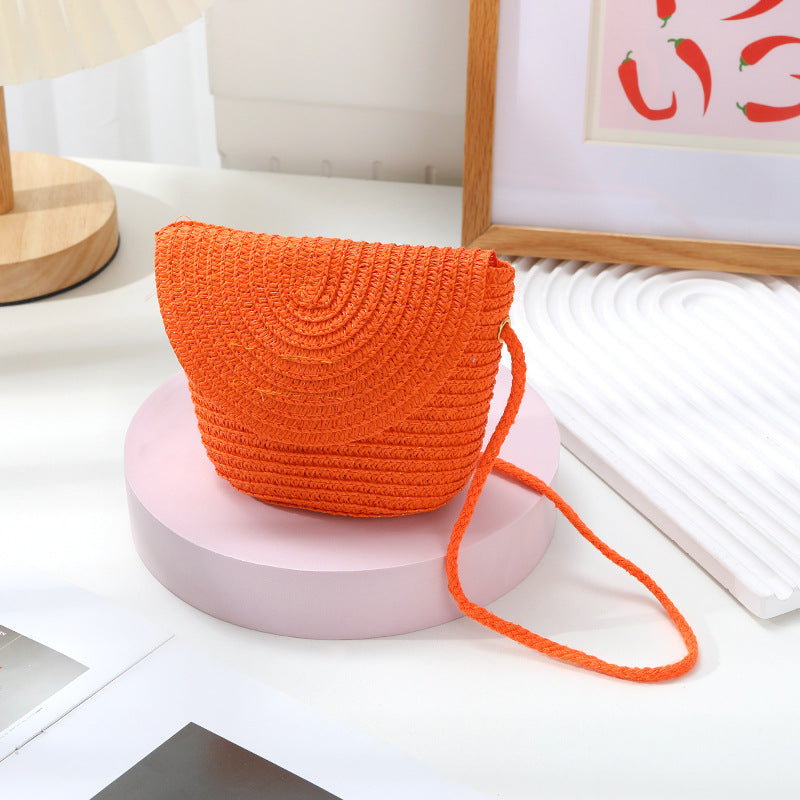 Women's Summer Seaside Holiday Straw Colorful Woven Bags