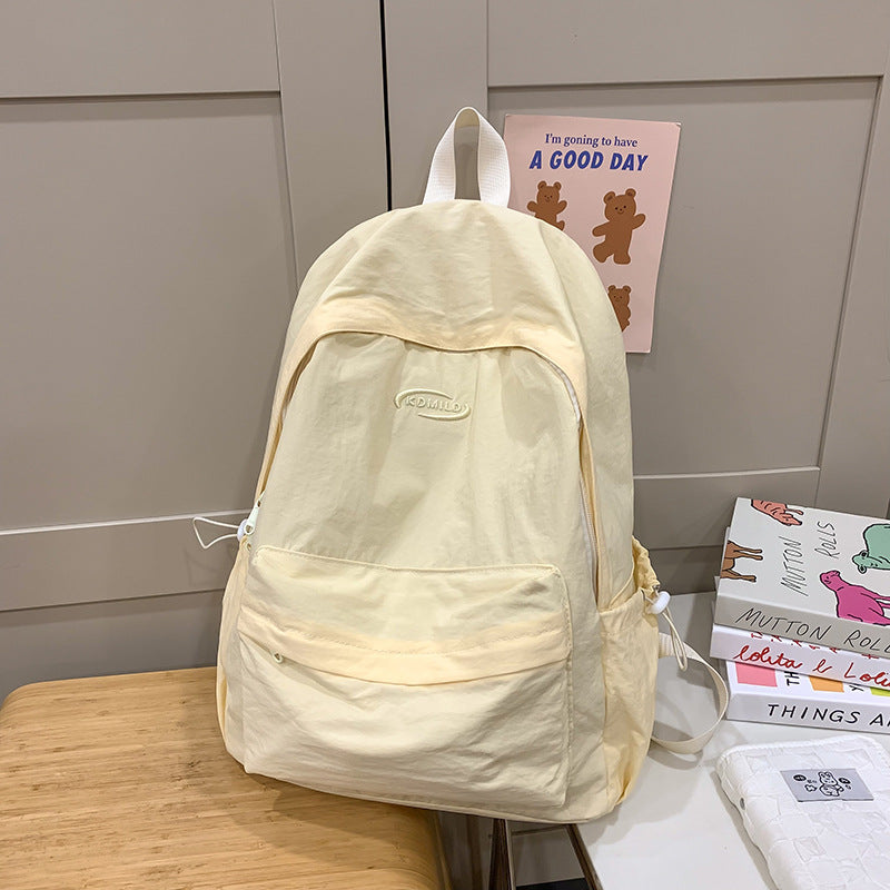 Simple Solid Color For College Female Backpacks